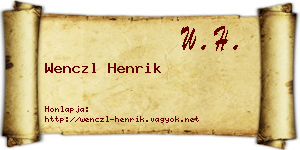 Wenczl Henrik névjegykártya